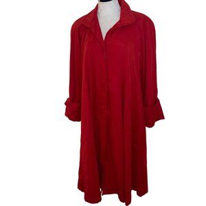 Searle Vintage Womens Coat Size 4 Red Trench Swing Style Lined Pockets